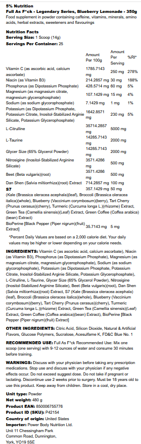 Full As F*ck 5% Nutrition (350g)