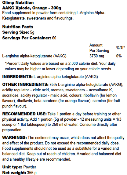 AAKG Xplode Olimp Nutrition (300g)