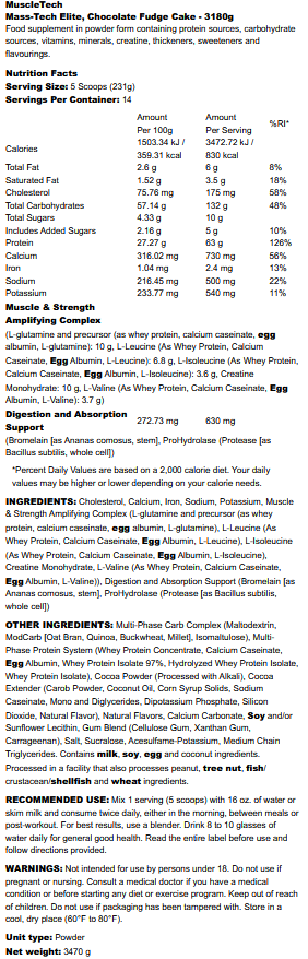 Mass-Tech Elite MuscleTech (3kg)